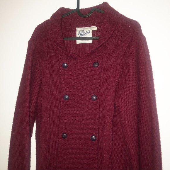 Topman Double Breasted Chunky Knit Cardigan - Picture 2 of 6